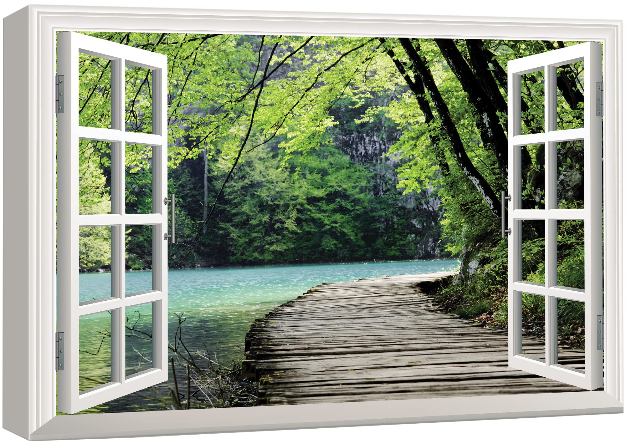 ROAD×canvas Wname lloncloss top Amazon.com: wall26 - Modern White Window Looking Out Into a Bridge